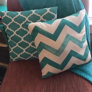 Set of 2 outdoor/indoor pillows.